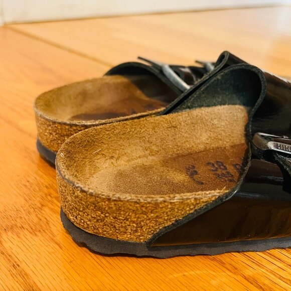 Birkenstock Arizona Sandals in Black Patent Leather - Birko-Flor Size 38 - Picture 13 of 16